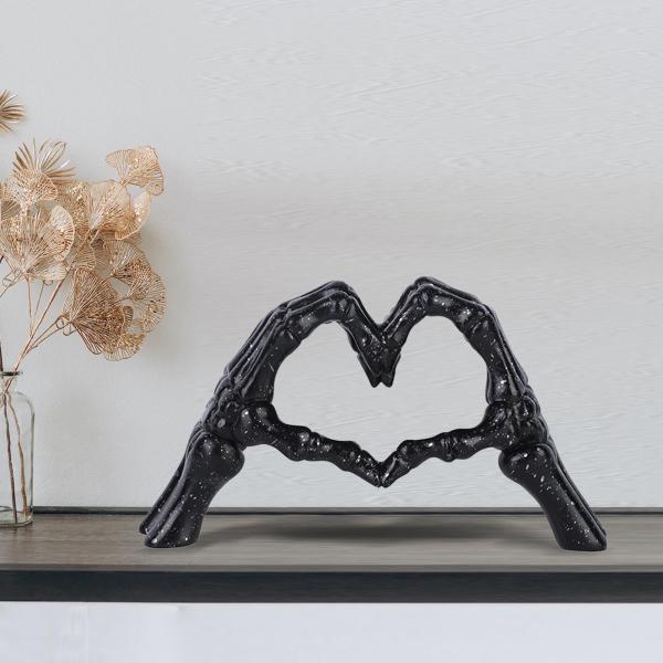 ハートジェスチャーオーナメント  像  収集価値のある彫刻  ワインキャビネット 寝室   パーティー用 , 黒
