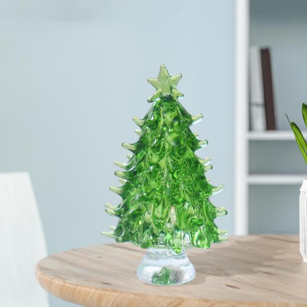 小さなクリスタル クリスマス ツリー置物工芸品オフィス リビング ルーム ホリデー グリーン