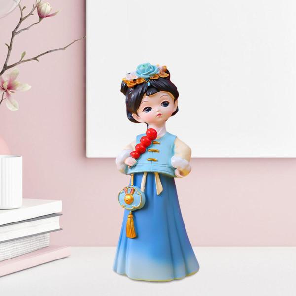 繁体字中国語女の子像彫刻玄関窓樹脂置物砂糖漬けホーズ