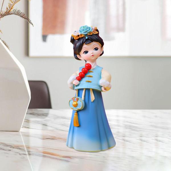 繁体字中国語女の子像彫刻玄関窓樹脂置物砂糖漬けホーズ