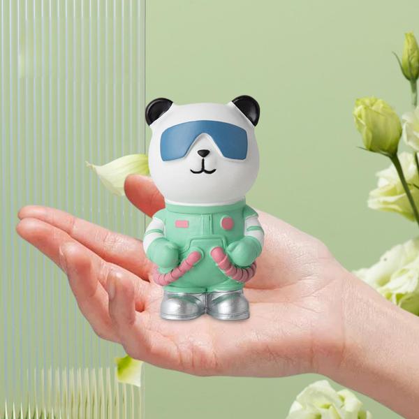 パンダ宇宙飛行士の置物動物の彫刻リビングルームの装飾ギフトフィギュアオーナメント , 緑