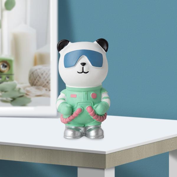 パンダ宇宙飛行士の置物動物の彫刻リビングルームの装飾ギフトフィギュアオーナメント , 緑