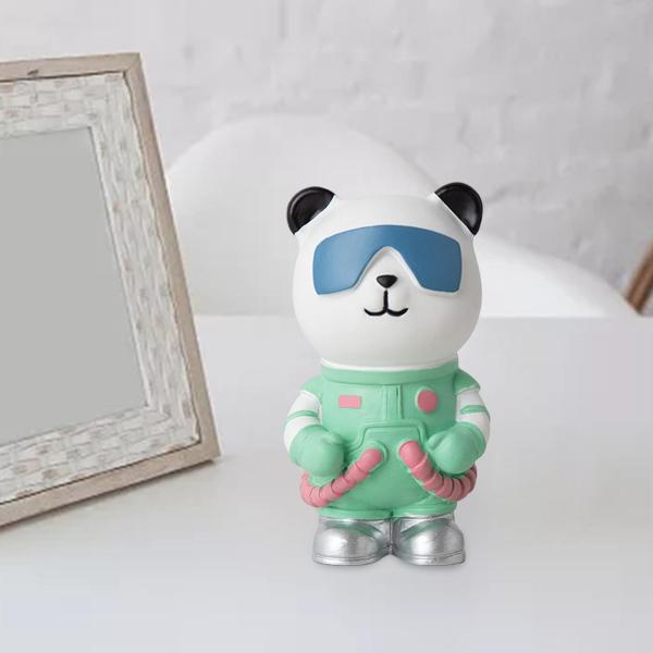 パンダ宇宙飛行士の置物動物の彫刻リビングルームの装飾ギフトフィギュアオーナメント , 緑