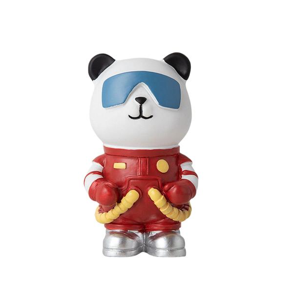 パンダ宇宙飛行士の置物動物の彫刻リビングルームの装飾ギフトフィギュアオーナメント , 赤
