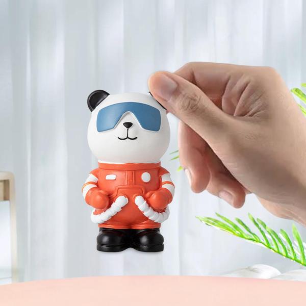 パンダ宇宙飛行士の置物動物の彫刻リビングルームの装飾ギフトフィギュアオーナメント , オレンジ