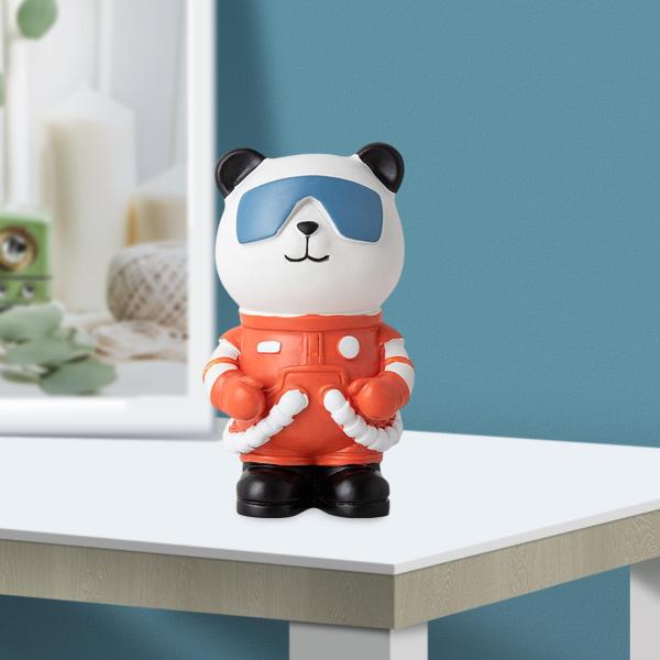 パンダ宇宙飛行士の置物動物の彫刻リビングルームの装飾ギフトフィギュアオーナメント , オレンジ