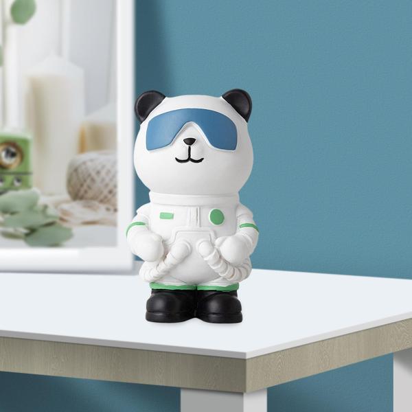 パンダ宇宙飛行士の置物動物の彫刻リビングルームの装飾ギフトフィギュアオーナメント , 白