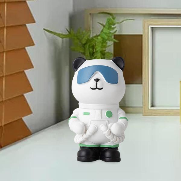 パンダ宇宙飛行士の置物動物の彫刻リビングルームの装飾ギフトフィギュアオーナメント , 白