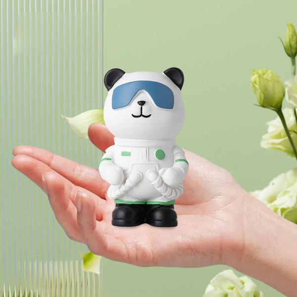 パンダ宇宙飛行士の置物動物の彫刻リビングルームの装飾ギフトフィギュアオーナメント , 白