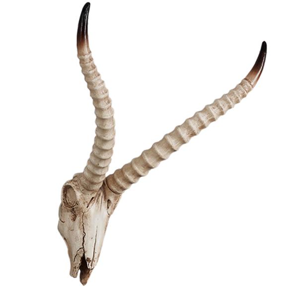 頭蓋骨の羊の頭の壁の彫刻 3D 動物の頭の装飾 Longhorn の頭蓋骨 RAM