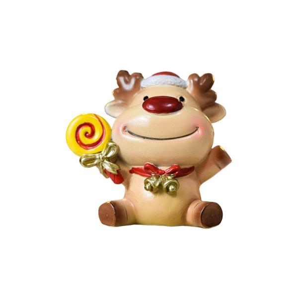 クリスマス樹脂フィギュア、漫画のリアルな工芸品、クリスマスホリデーの装飾、オフィスパーティーホーム用の愛らしいオーナメント小道具像 , 鹿