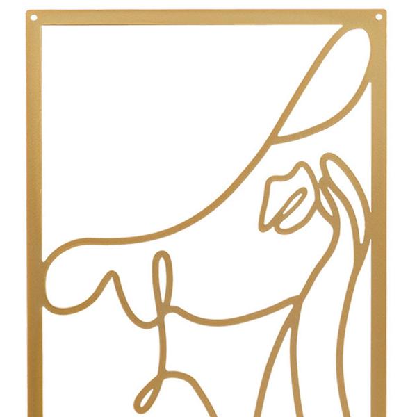 メタルウォールアートの装飾 女性のシルエット ミニマリストの顔のラインの装飾 StyleC