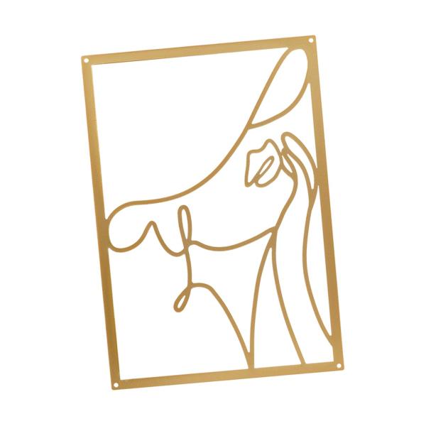 メタルウォールアートの装飾 女性のシルエット ミニマリストの顔のラインの装飾 StyleC