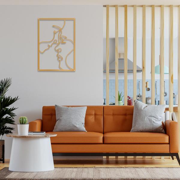 金属壁アート装飾女性シルエットミニマリストフェイシャルライン装飾 StyleD