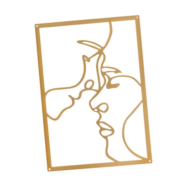 金属壁アート装飾女性シルエットミニマリストフェイシャルライン装飾 StyleD