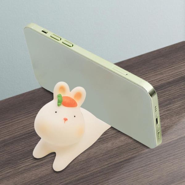 かわいい動物の電話ホルダー電話ラックスマートフォンの寝室の携帯電話ブラケットウサギ
