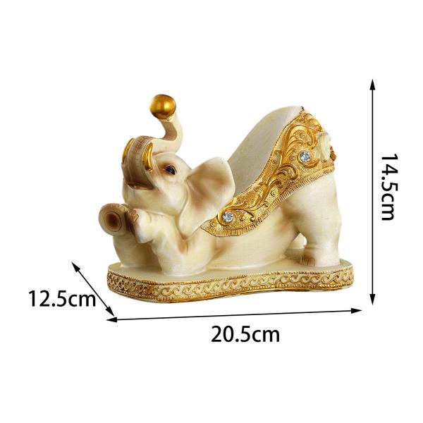 象の置物 樹脂像 彫刻 装飾 アートクラフト ボトルラックホルダー ベージュ