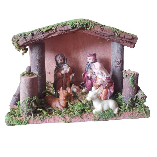 伝統的なキリスト降誕のシーンの像 クリスマス飼い葉桶 工芸品