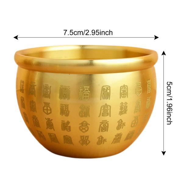 寝室の研究の家のための創造的な真鍮風水ボウル富の米シリンダー7.5cmx5cm