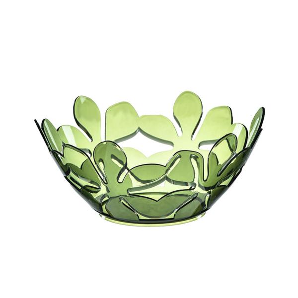 グリーンくり抜きフルーツバスケット フルーツボウル 野菜入れ 省スペース 陶芸