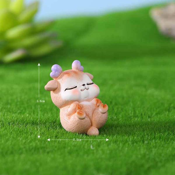 小さな鹿フィギュア鉢植え装飾オーナメント用動物ミニチュア置物