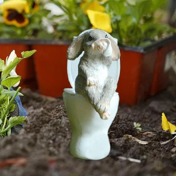 全品送料無料】 植木鉢の装飾のための庭のウサギの置物の動物の彫像の装飾品 サンキャッチャー
