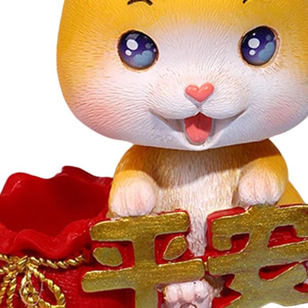 車のフロントうなずきうさぎの置物彫刻スイング人形装飾オーナメントかわいい目オープン