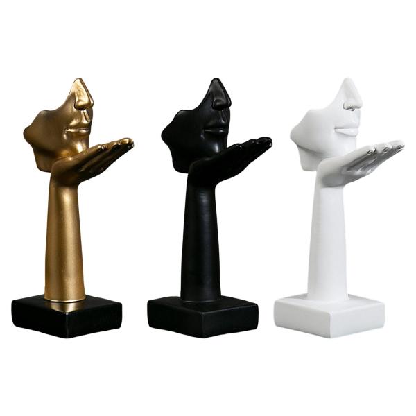 抽象フィギュア 彫刻 ブロー キス 置物 シーン レイアウト アート スタチュー オフィス用 , 白い