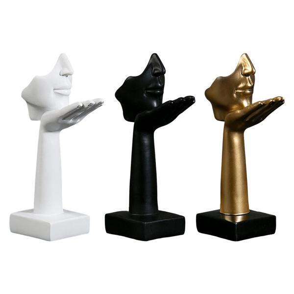 抽象フィギュア 彫刻 ブロー キス 置物 シーン レイアウト アート スタチュー オフィス用 , 白い