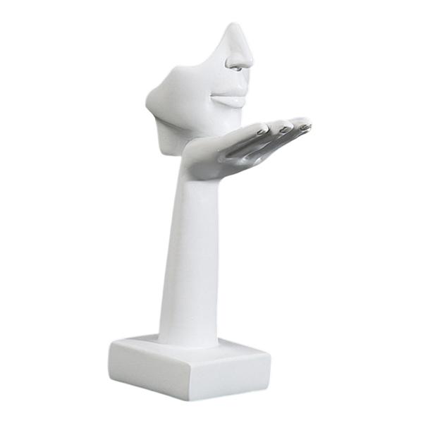 抽象フィギュア 彫刻 ブロー キス 置物 シーン レイアウト アート スタチュー オフィス用 , 白い