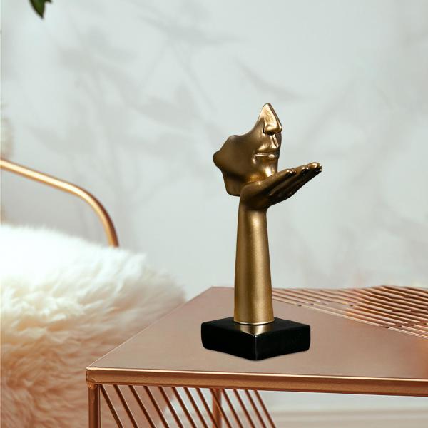 抽象フィギュア 彫刻 ブロー キス 置物 シーン レイアウト アート スタチュー オフィス用 , 金色の