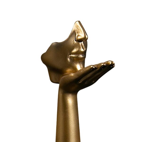 抽象フィギュア 彫刻 ブロー キス 置物 シーン レイアウト アート スタチュー オフィス用 , 金色の