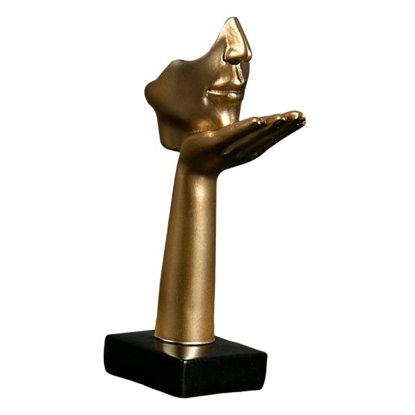 抽象フィギュア 彫刻 ブロー キス 置物 シーン レイアウト アート スタチュー オフィス用 , 金色の