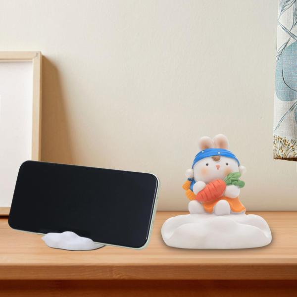 かわいい携帯電話ホルダー動物置物オフィスデスクトップリビングルームウサギ