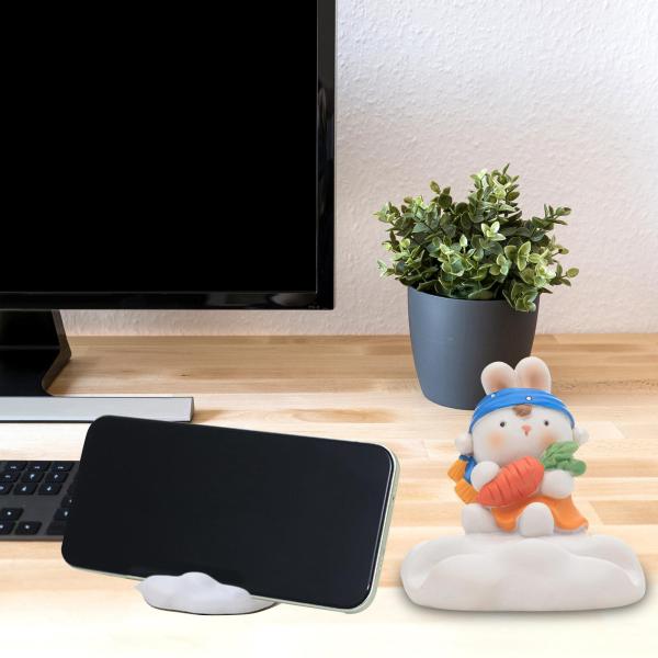 かわいい携帯電話ホルダー動物置物オフィスデスクトップリビングルームウサギ