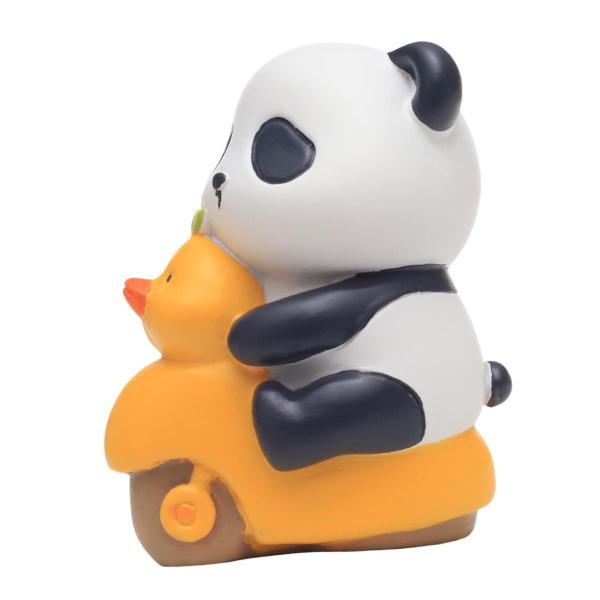 樹脂パンダ像モデルのおもちゃ飾り人形デスクトップの誕生日の装飾サイクル