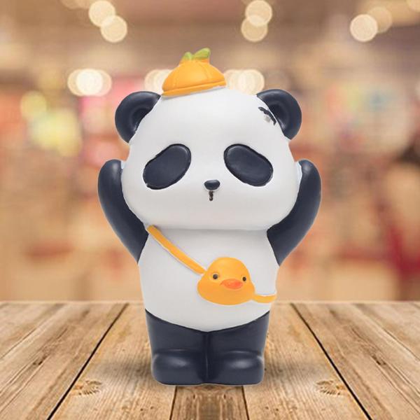 樹脂パンダ像モデルのおもちゃの飾り人形デスクトップの誕生日の装飾に行く学校