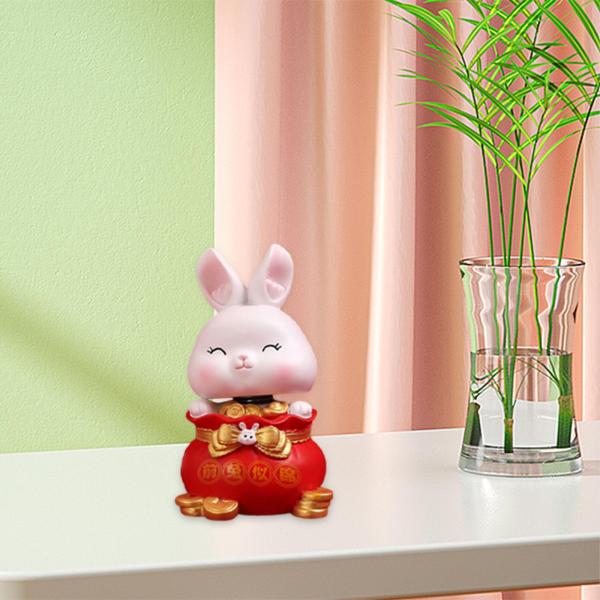 バニー像の装飾ウサギフィギュアコレクション誕生日ギフトウサギの置物スタイルD