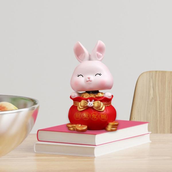 バニー像の装飾ウサギフィギュアコレクション誕生日ギフトウサギの置物スタイルD