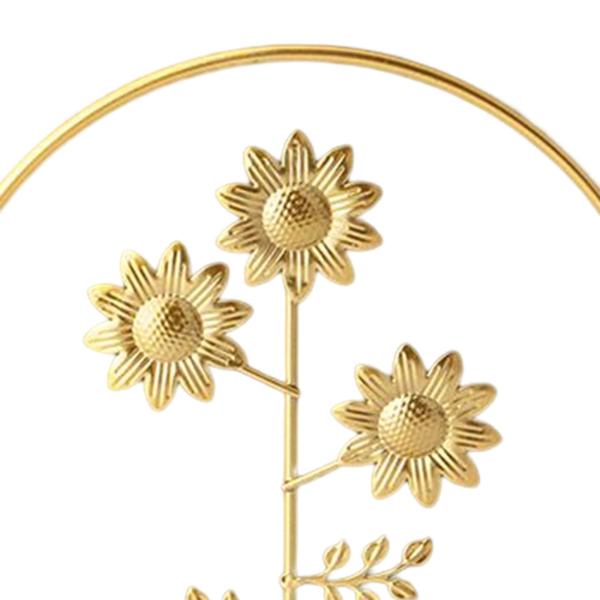 金属の葉の像の置物収集価値のある机の家のアクセントの花の彫刻太陽の花の鳥