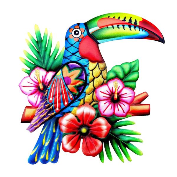 クリエイティブ オウム ウォール アート 彫刻 壁掛け 装飾 屋内 パティオ スタイル A