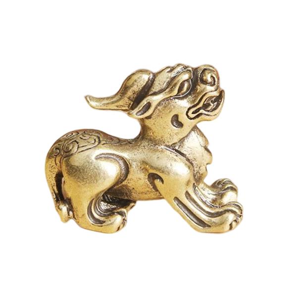 寝室の装飾のためのアンティーク真鍮麒麟像ミニチュア彫刻コレクション スタイル A