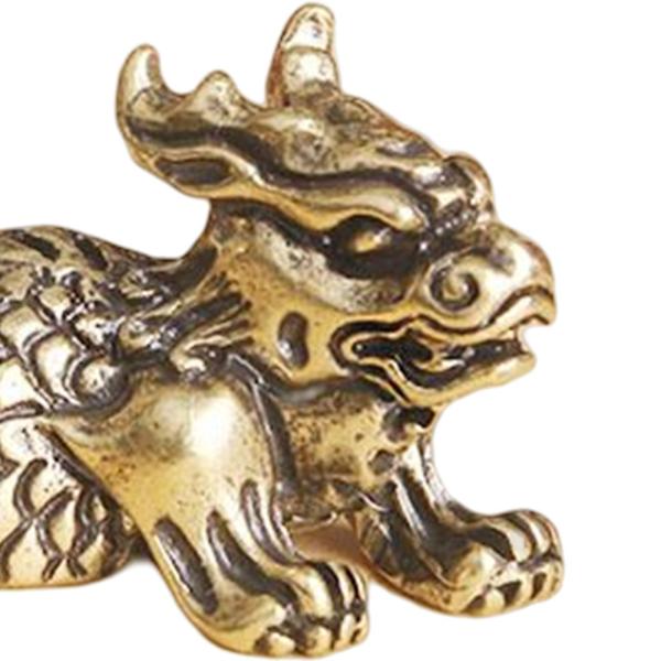 寝室の装飾のためのアンティーク真鍮麒麟像ミニチュア彫刻コレクション スタイル C