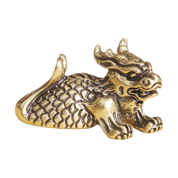 寝室の装飾のためのアンティーク真鍮麒麟像ミニチュア彫刻コレクション スタイル C