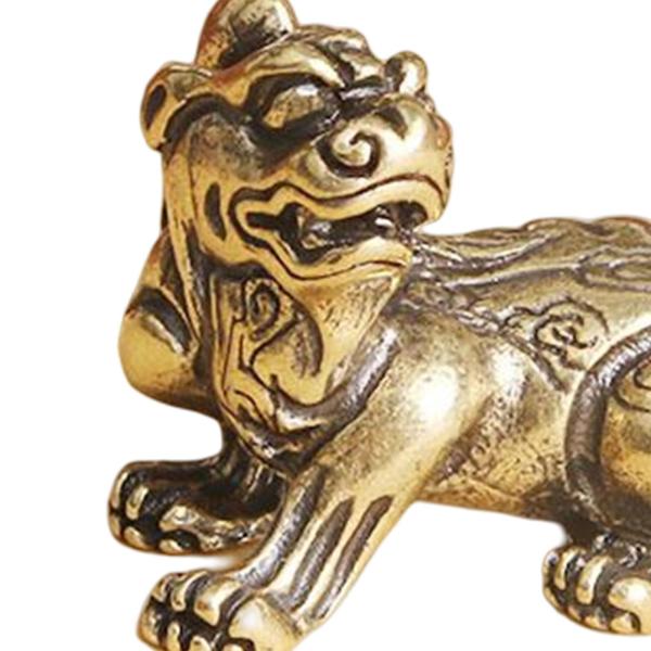 寝室の装飾のためのアンティーク真鍮麒麟像ミニチュア彫刻コレクション スタイル D