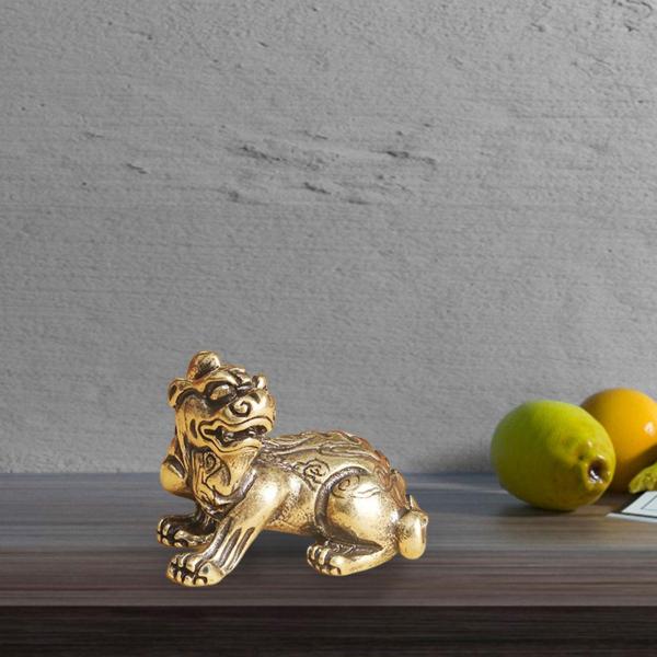 寝室の装飾のためのアンティーク真鍮麒麟像ミニチュア彫刻コレクション スタイル D