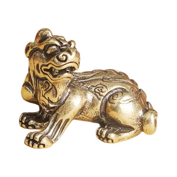 寝室の装飾のためのアンティーク真鍮麒麟像ミニチュア彫刻コレクション スタイル D