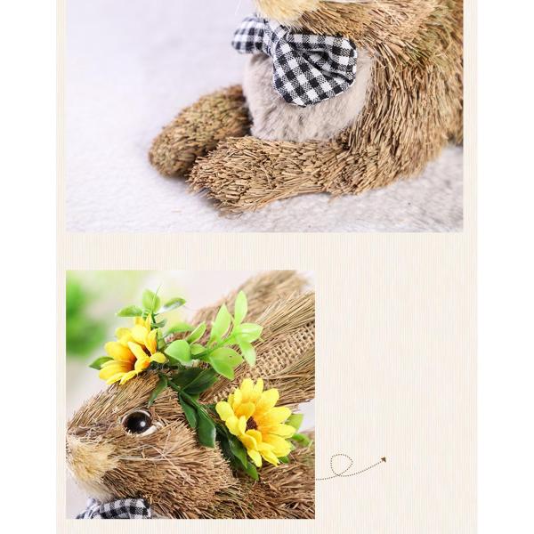 イースターのウサギの像、工芸品の動物モデルのウサギの置物、デスク、カフェ、ギフト、暖炉用