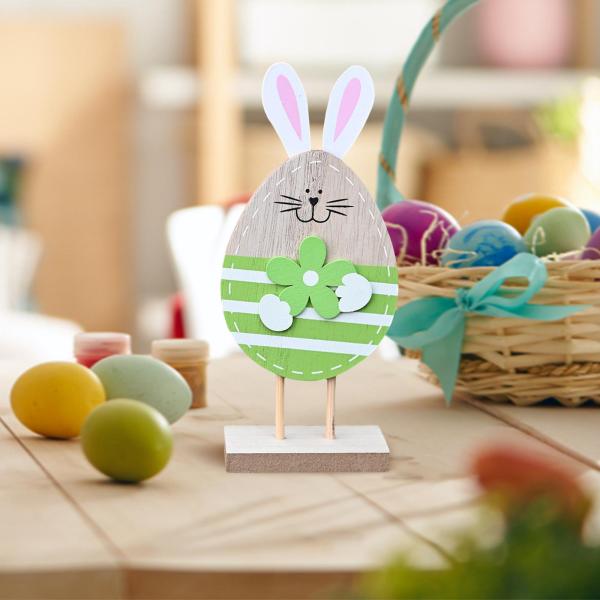イースターバニーのオーナメント イースターデコレーションコレクション アートワークス 愛らしいクラフト グリーン