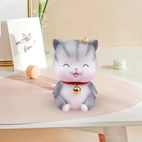猫の貯金箱の像の貯金箱の装飾家の寝室の誕生日プレゼントの斜視